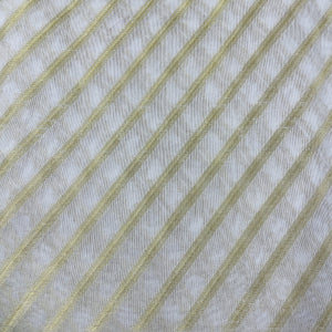 Classic White Gold Stripes Jacquard Dyeable Cotton Staple Fabric