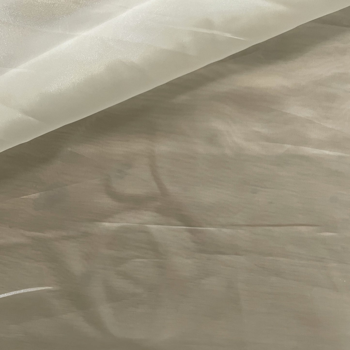 Premium Cream Solid Liquid Organza Fabric