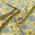 yellow bandhani foil print chanderi silk fabric
