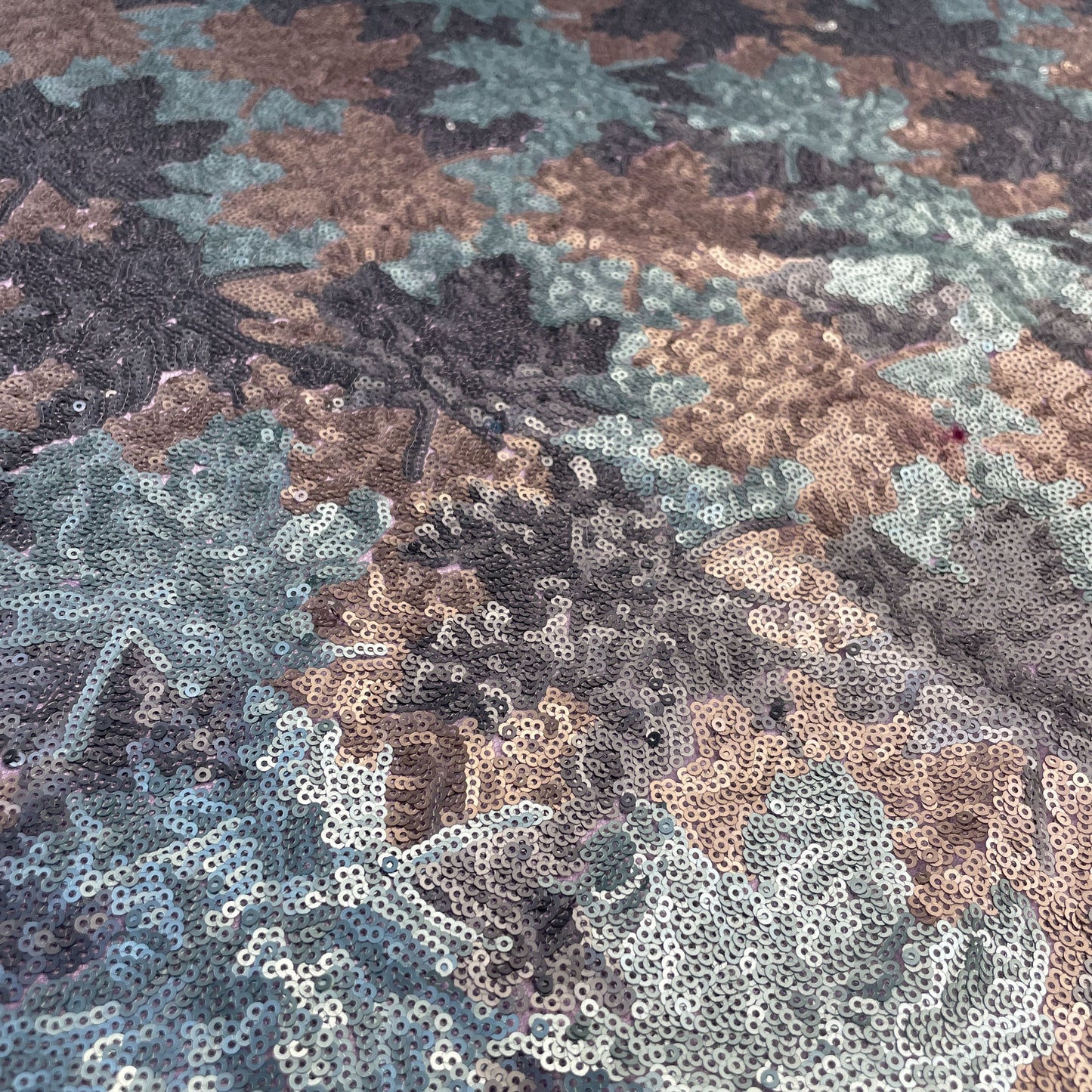 Premium Purple Multicolor Abstract Heavy Sequins Embroidery Net Fabric