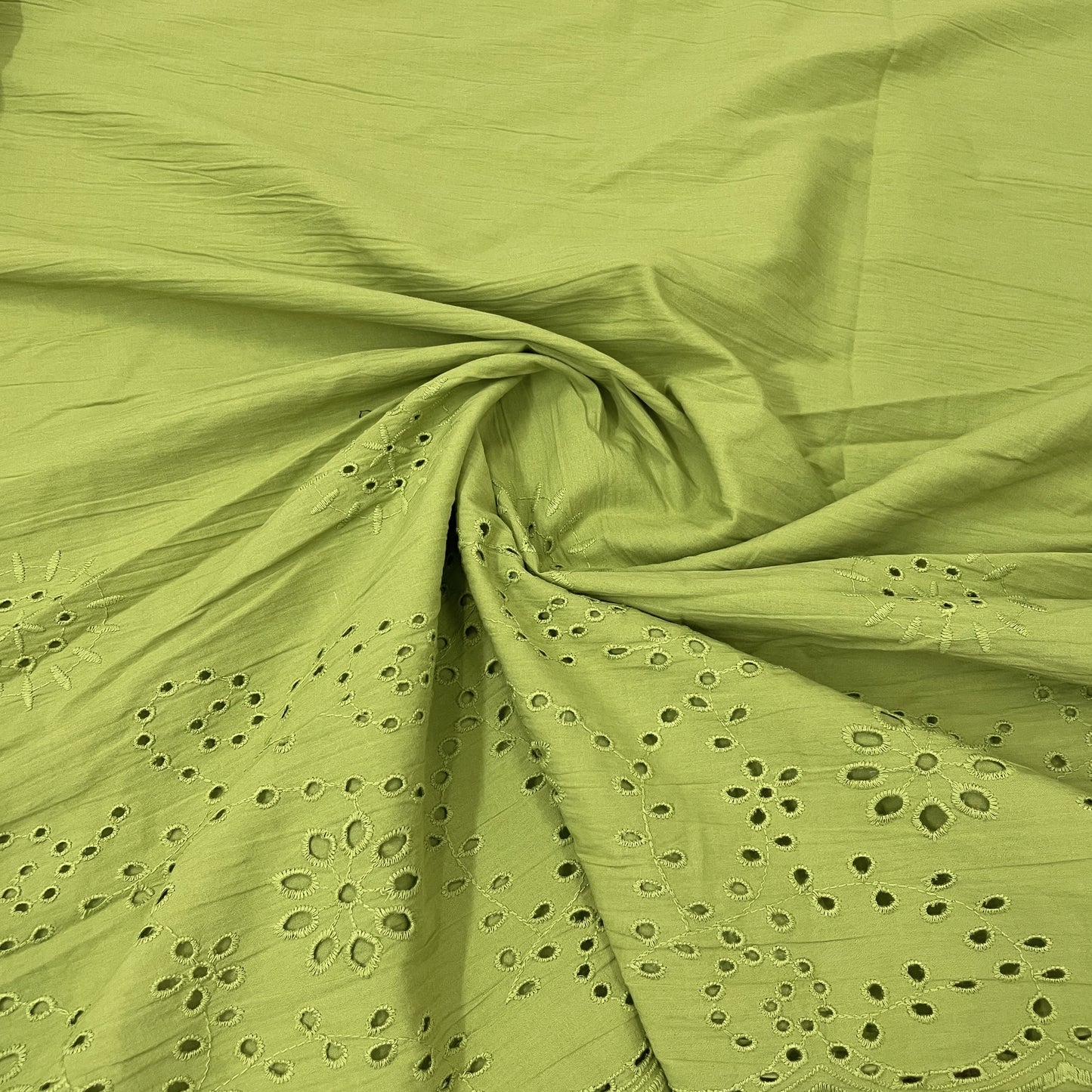 exclusive green floral embroidery cotton schiffli fabric