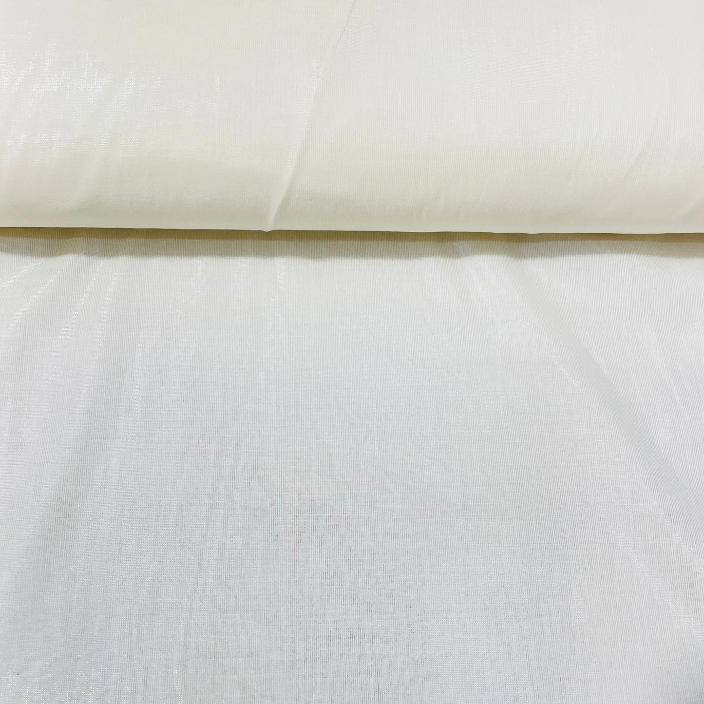 Off White Solid With Lurex Cotton Fabric - TradeUNO