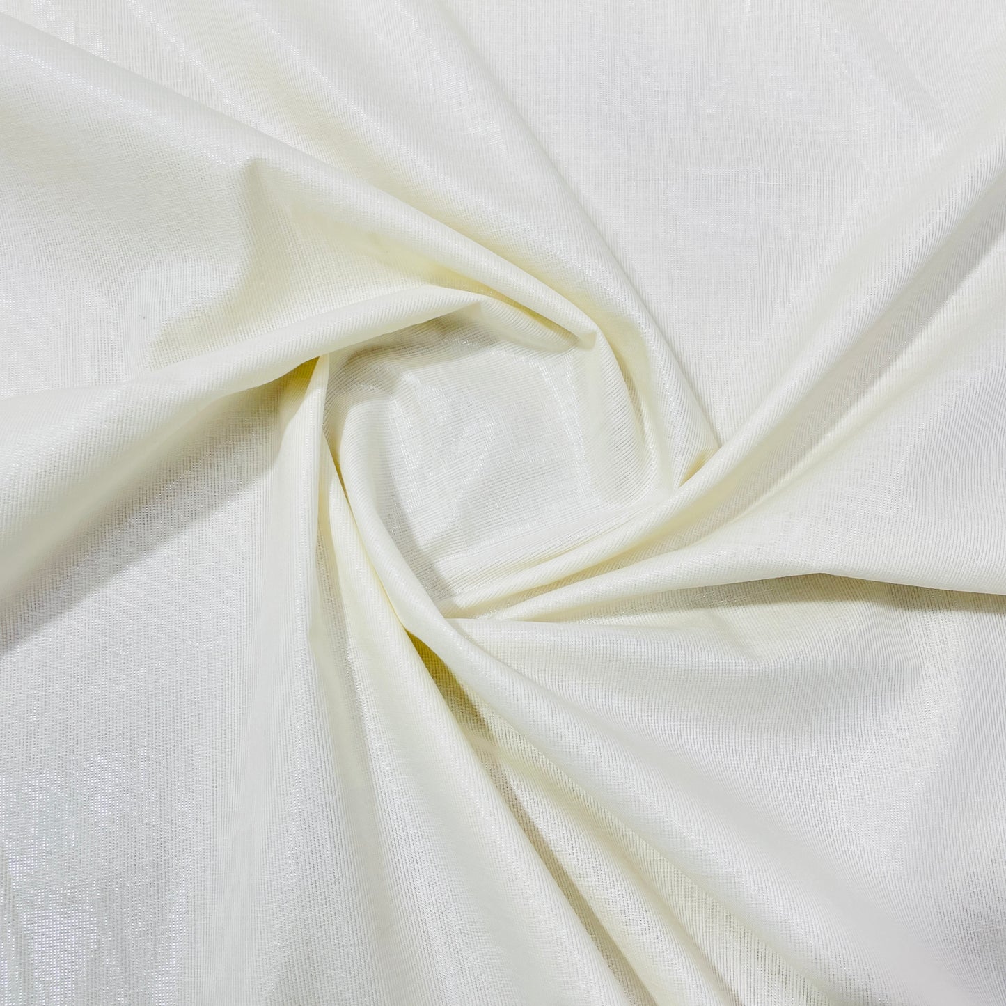 Off White Solid With Lurex Cotton Fabric - TradeUNO