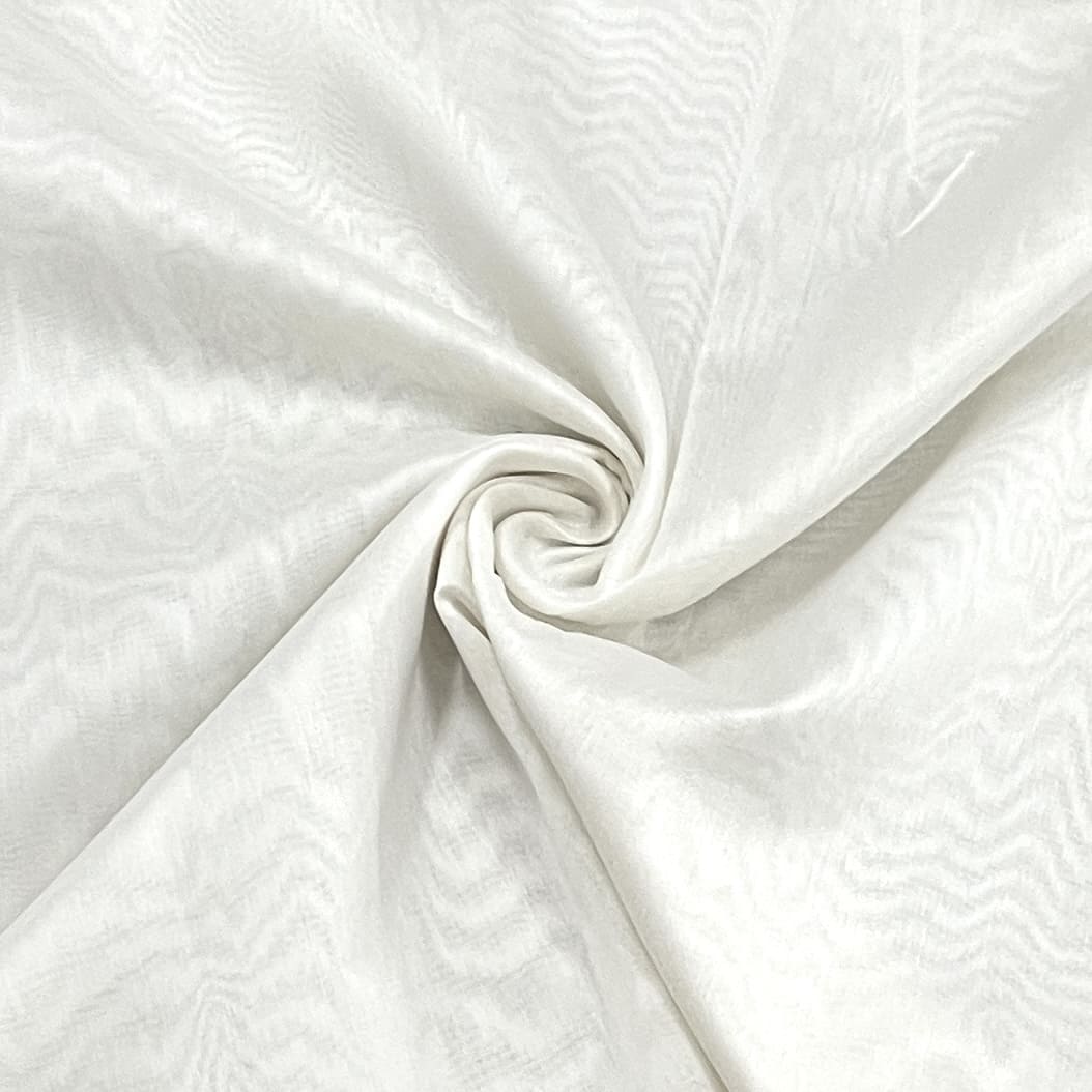 Premium White Solid Silk Chanderi Fabric