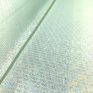 Premium Mint Green Gold Lurex Embossed Satin Fabric