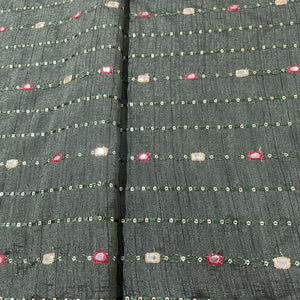 Green Mirror Sequins Soft Dupion Silk Fabric