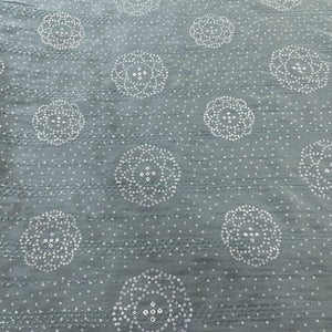 Mint Green Bandhani Kantha Work Mini Silk Fabric