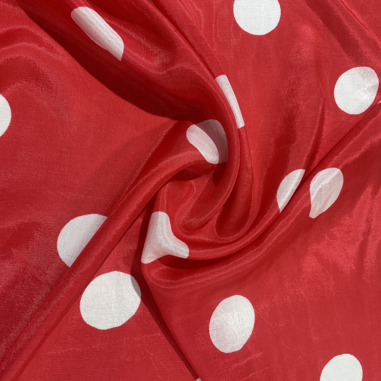Red & White Polka Dot Muslin Fabric