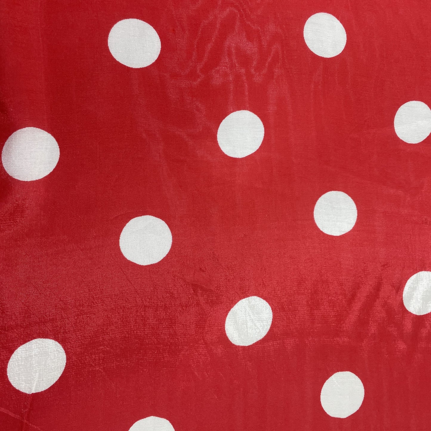 Red & White Polka Dot Muslin Fabric