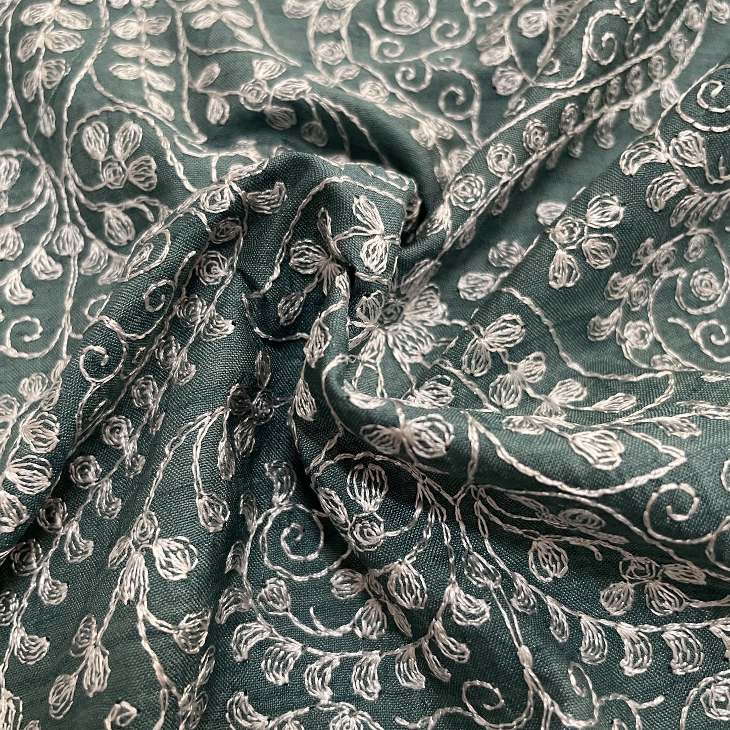 Premium Green Floral Print Banarsi Jacquard Dupatta