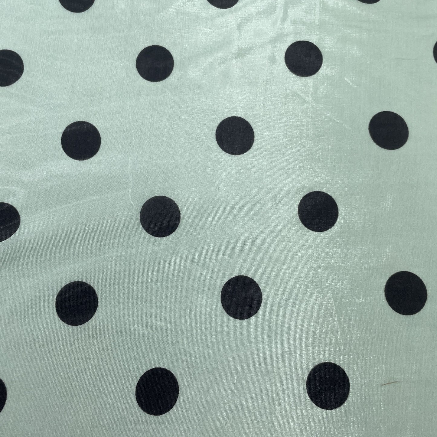 Mint Green Polka Dot Muslin Fabric