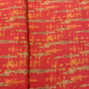 Dark Orange Abstract Print Viscose Muslin Fabric
