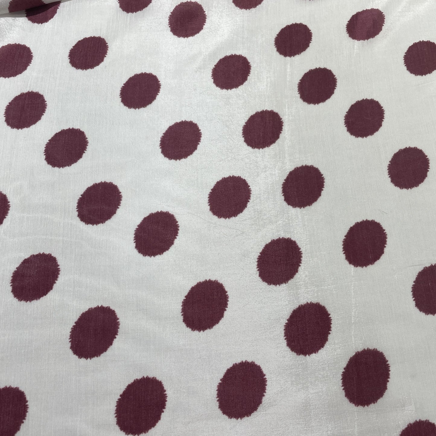 Off White Polka Dot Muslin Fabric