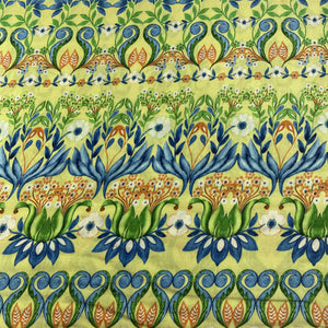 Light Green Tropical Print Viscose Muslin Fabric