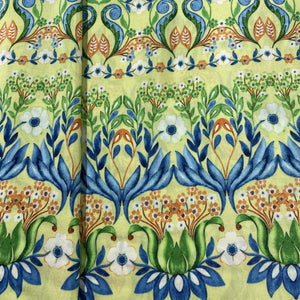 Light Green Tropical Print Viscose Muslin Fabric
