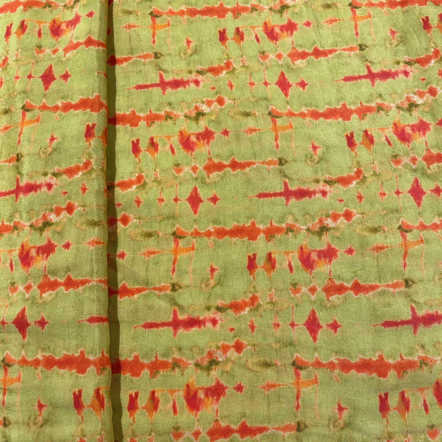 Lime Abstract Print Viscose Muslin Fabric