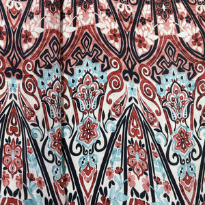White Base with Multicolor Print Viscose Muslin Fabric