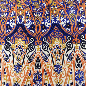 Purple Multicolor Print Viscose Muslin Fabric