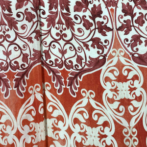 Orange Tropical Print Viscose Muslin Fabric