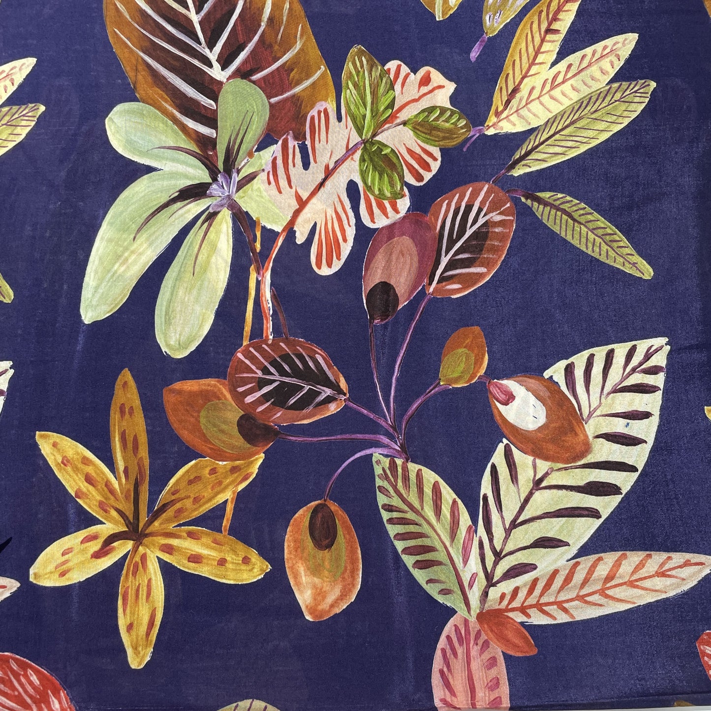 Premium Multicolor Floral Print Cotton Crochet Fabric