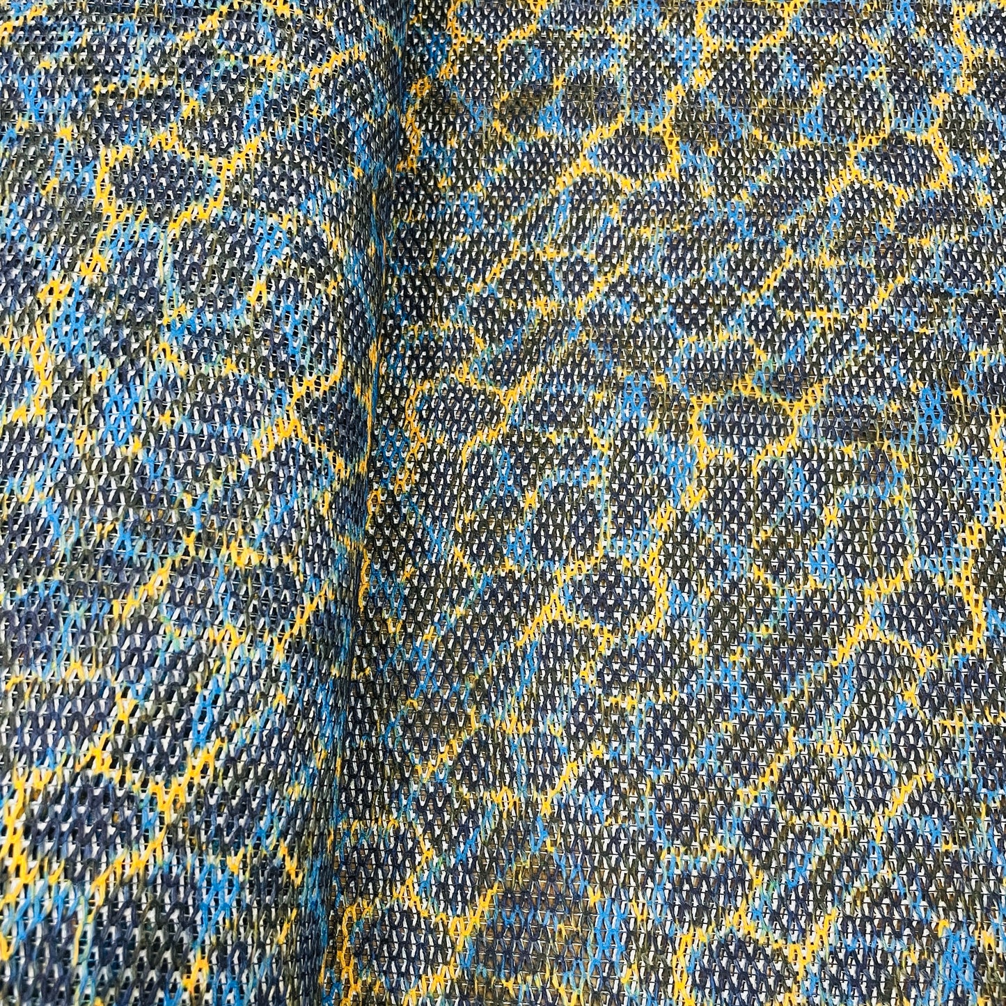 Premium Black Abstract Print Cotton Crochet Fabric