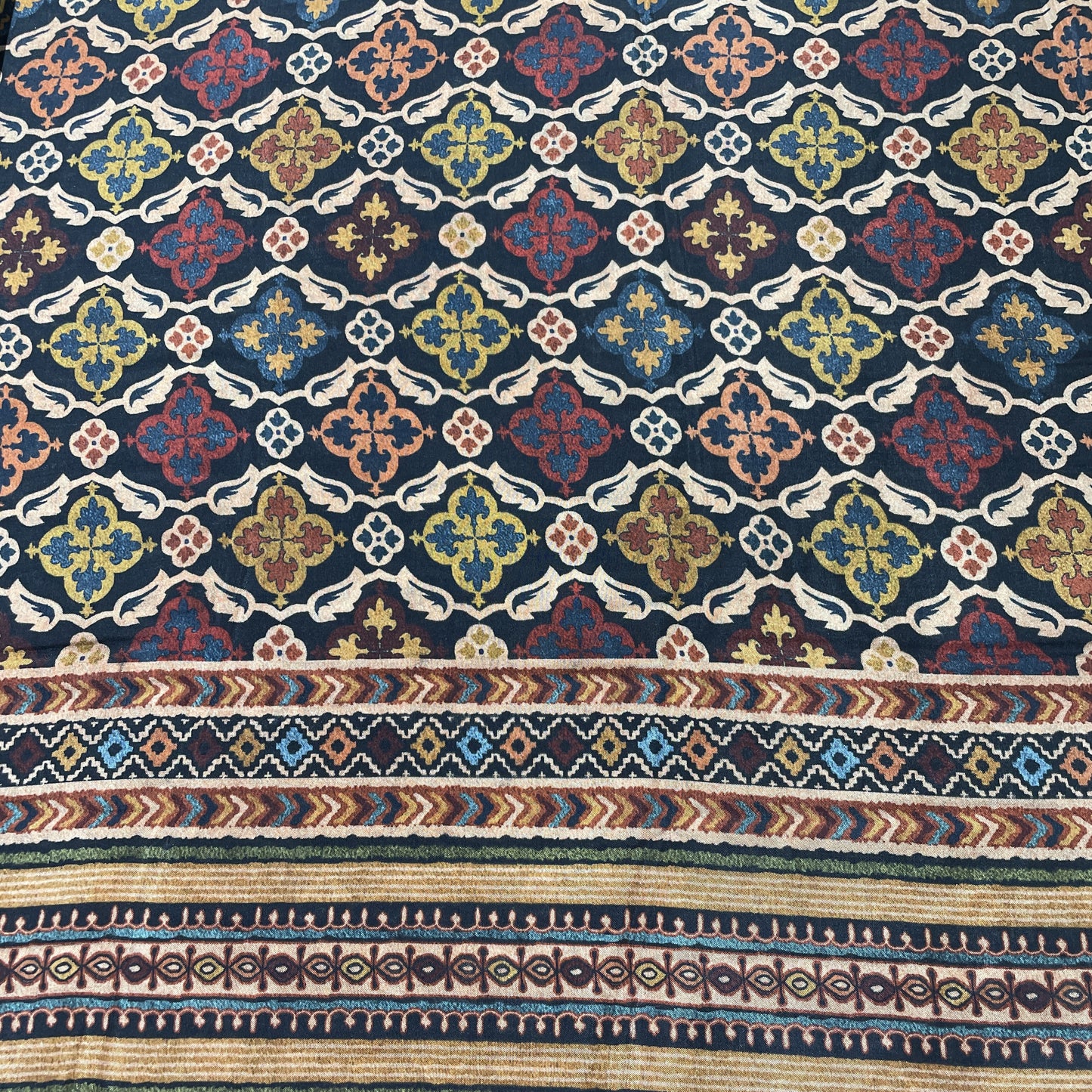 Premium Pink Traditional Print Cotton Crochet Fabric