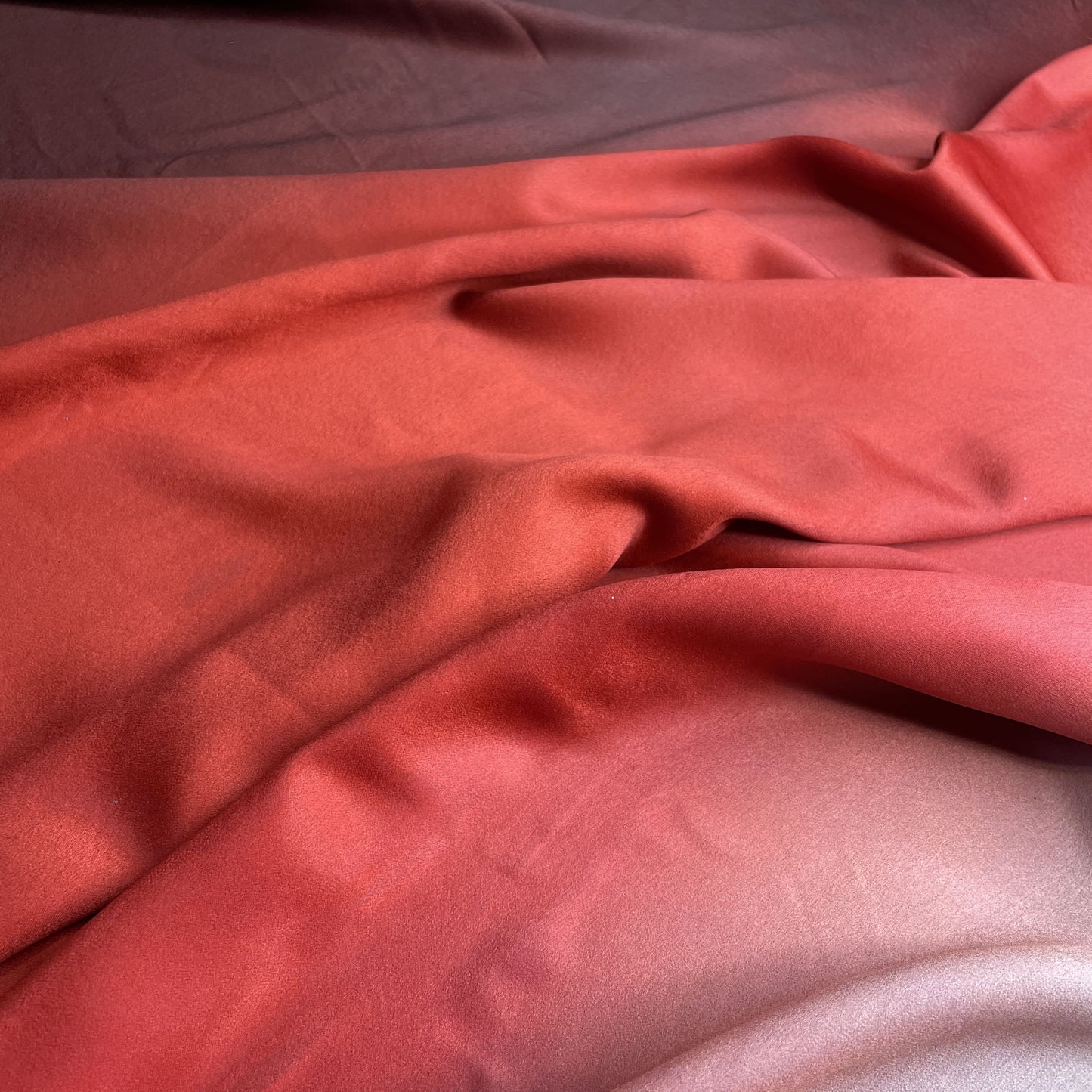 Exclusive Red Ombre Gucci Satin Fabric