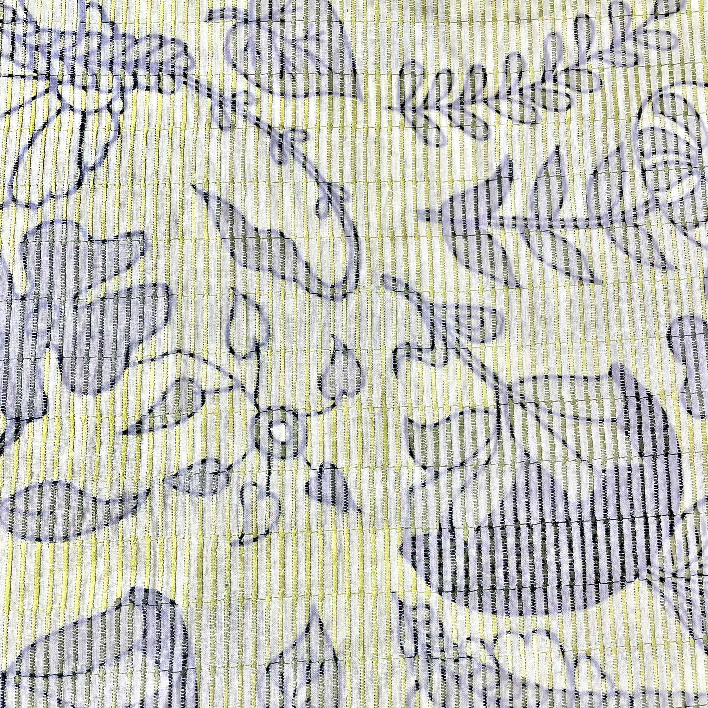 Green Black Digital Floral Print Embroidery Cotton Fabric - TradeUNO