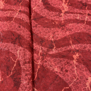 Maroon Abstract print Georgette Fabric