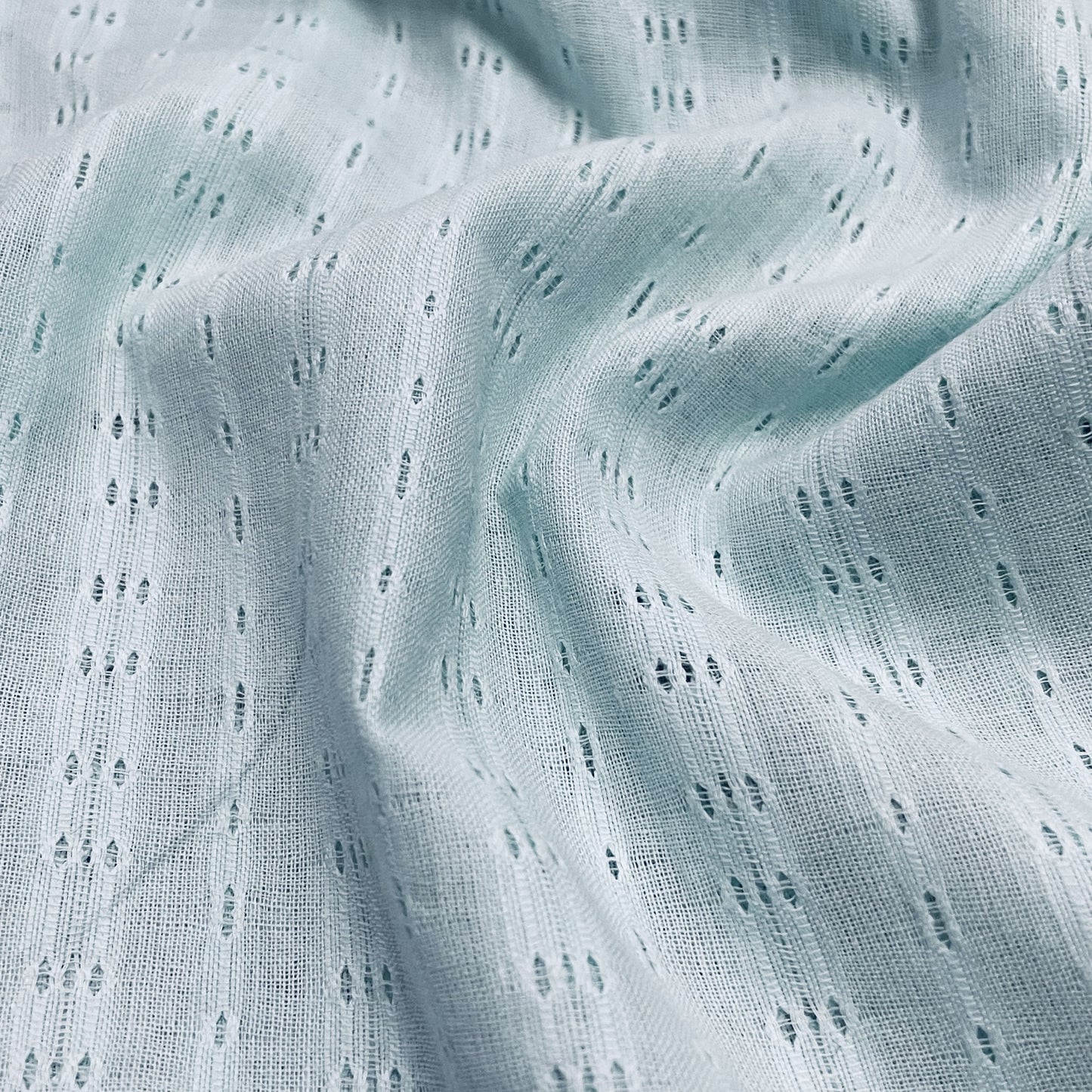 Premium  Sea Green Dobby Embroidery Cotton Fabric