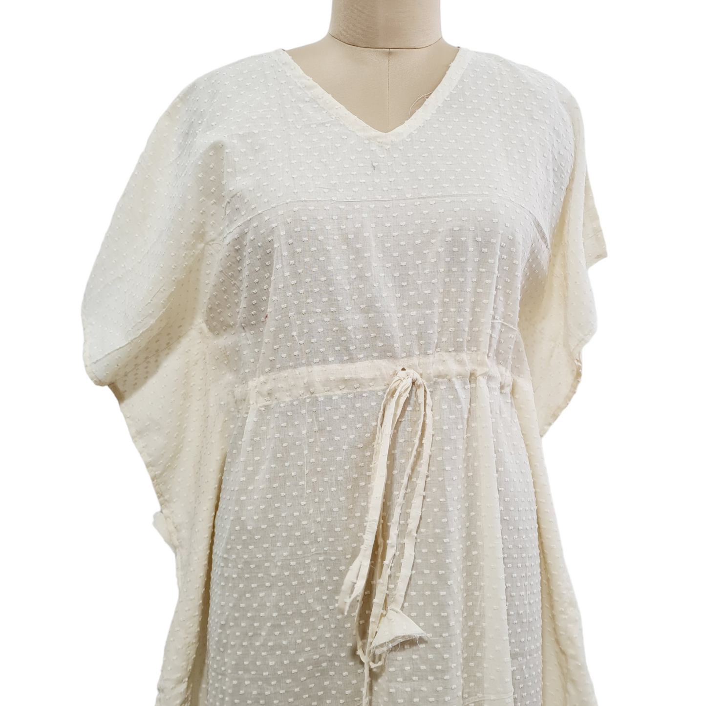 Cream Dobby Kaftan - TradeUNO