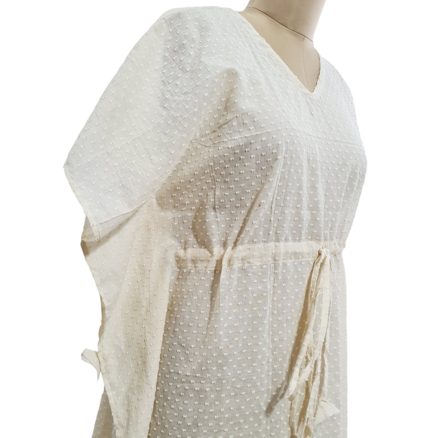 Cream Dobby Kaftan - TradeUNO