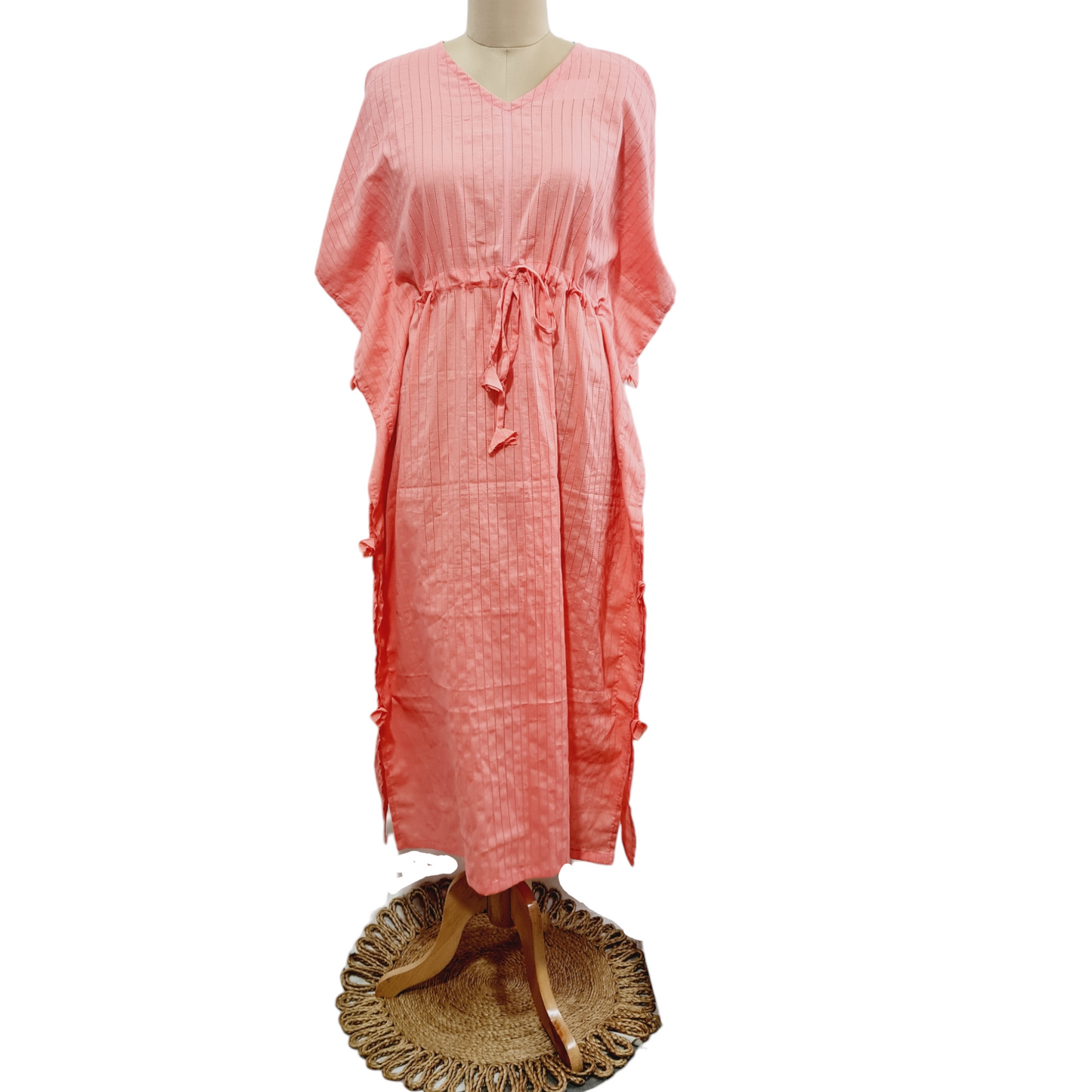 Pink Dobby Kaftan