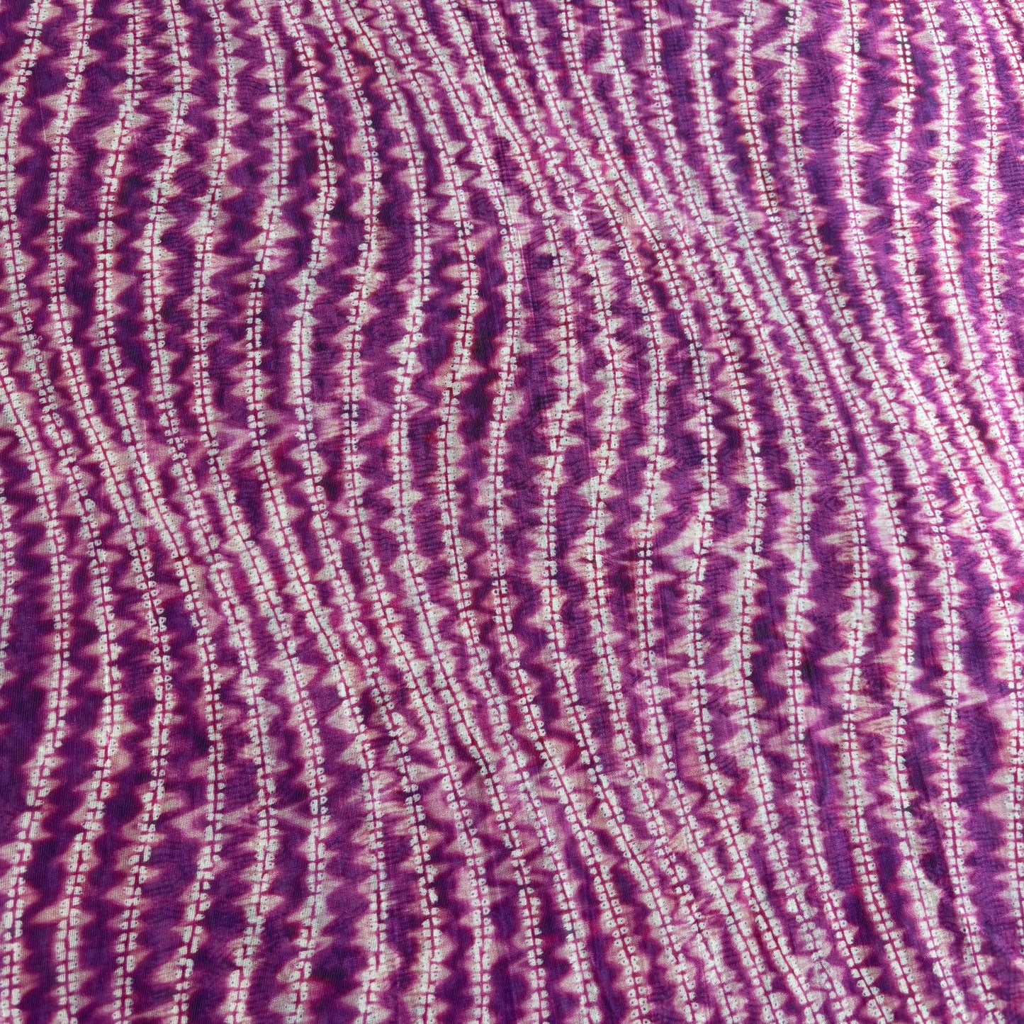 Purple Shibori Print Chanderi Silk Fabric 17691