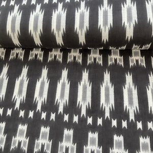 Grey Ikkat Print Cotton Fabric 16230