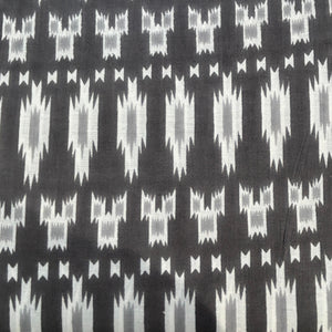 Grey Ikkat Print Cotton Fabric 16230