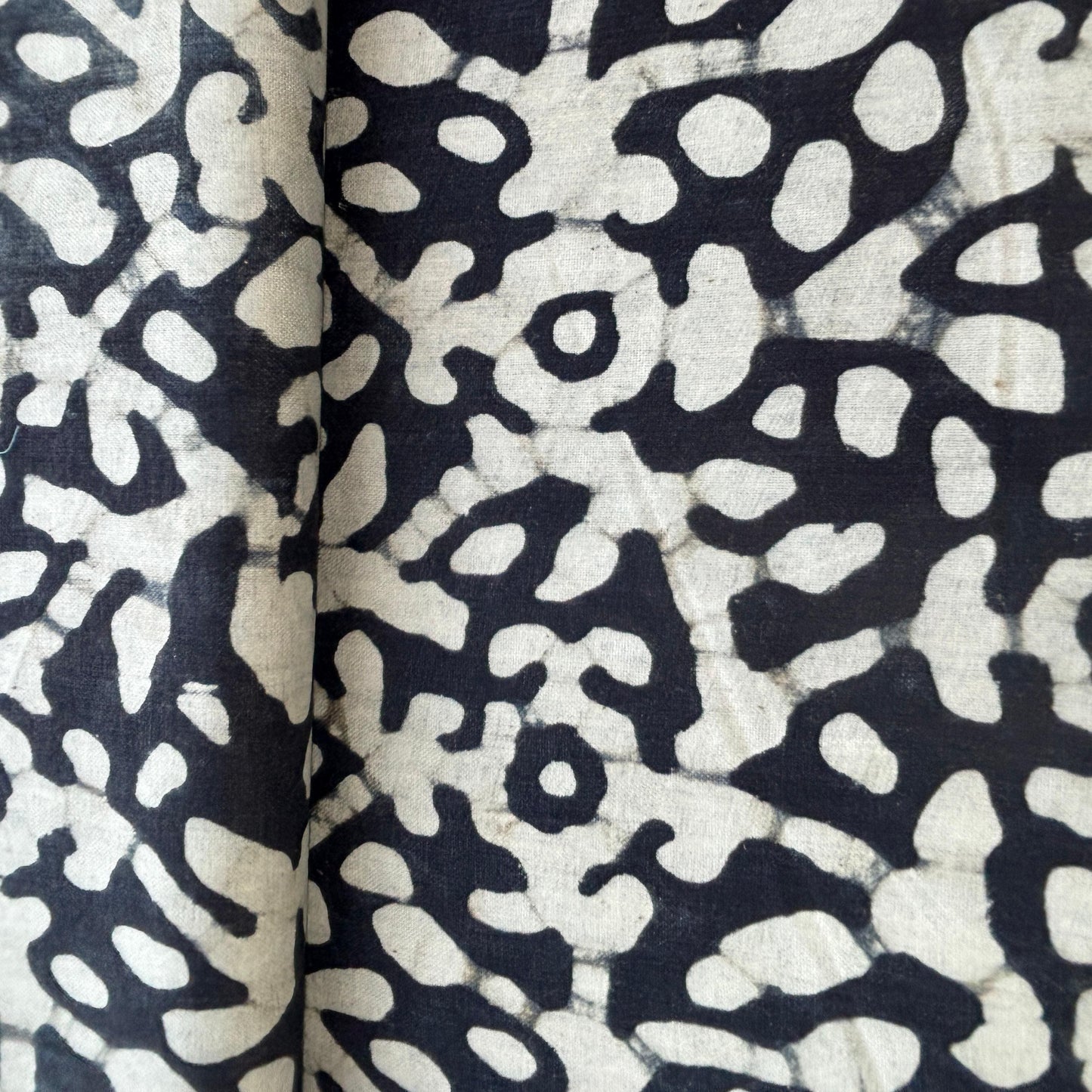 Black Batik Print Pure Cotton Fabric 16787