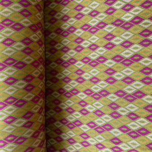 Mustard Geometrical Print Modal Satin Fabric 20871