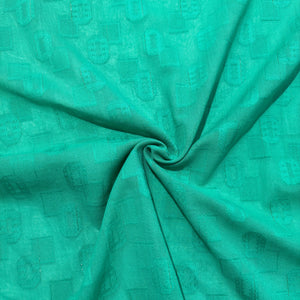 Aqua Blue Geometrical Cotton Dobby Fabric 1965 - TradeUNO