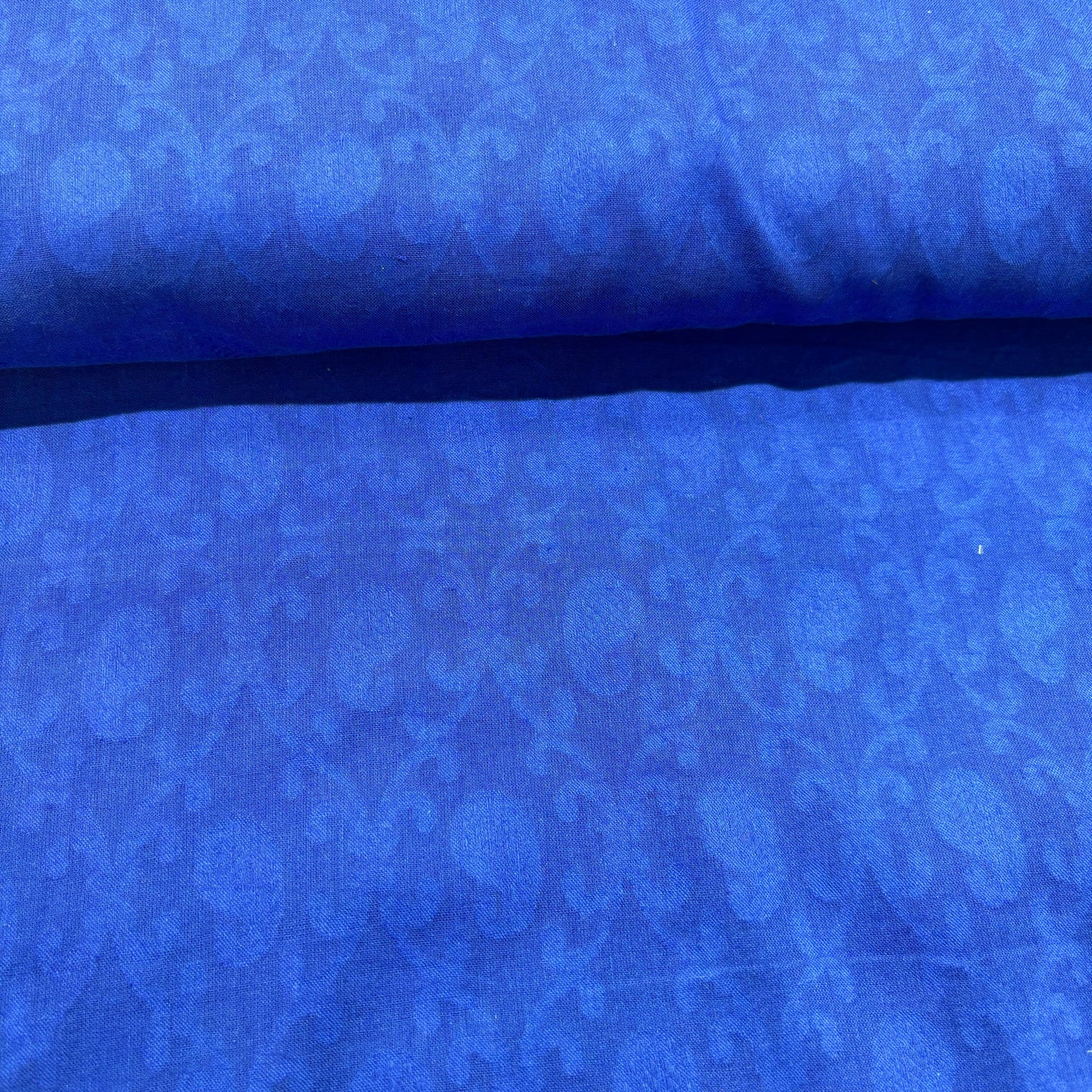 Blue Geometrical Cotton Dobby Fabric 1968