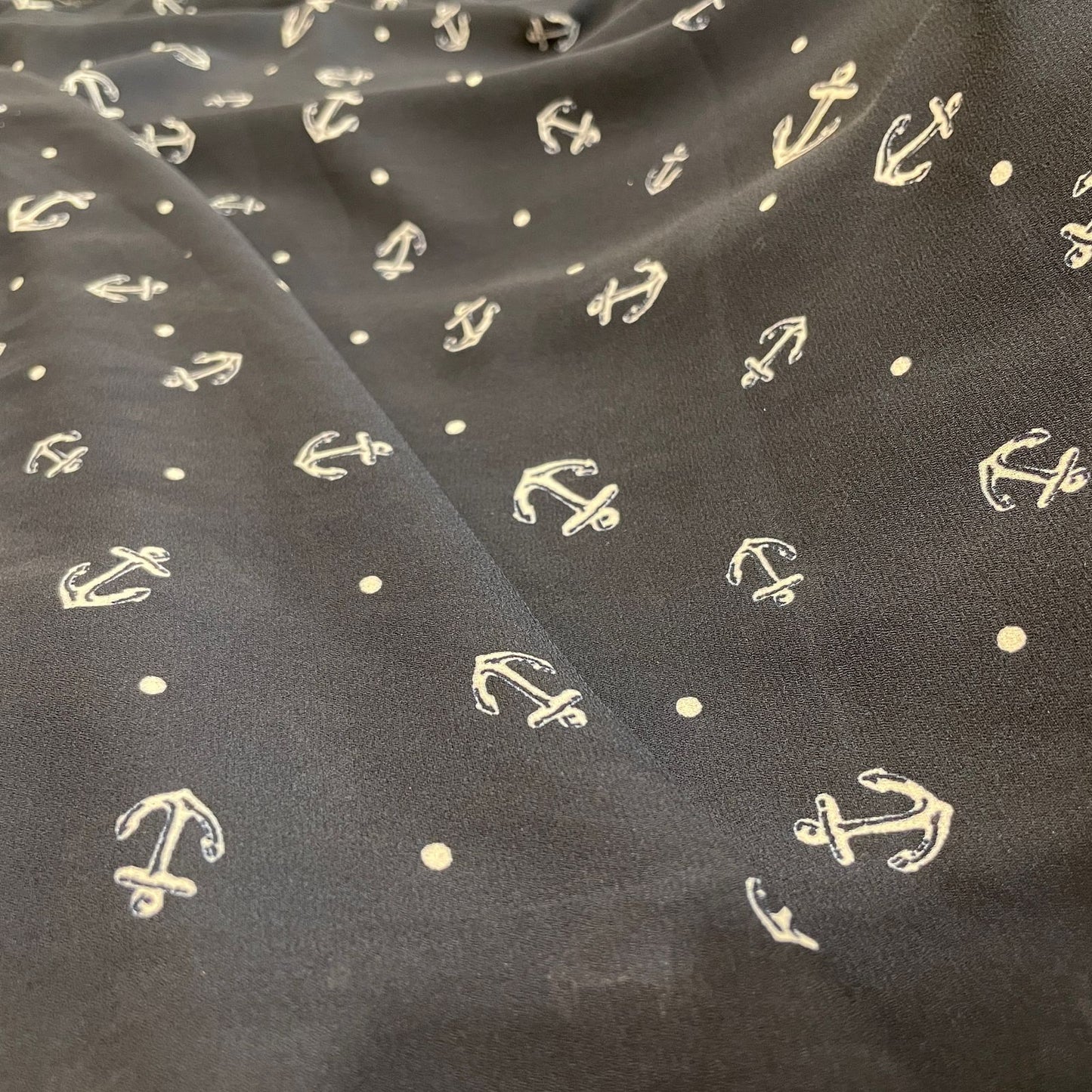 Indigo Geomaterical Print Georgette Fabric 8239