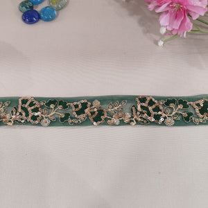 Green Sequins Embroidery Lace 15788