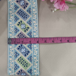 Sea Blue Embroidery Lace 15827