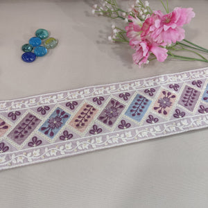 Purple Embroidery Lace 15826