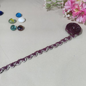 Wine Sequins Lace 21841