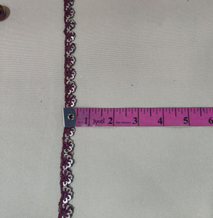 Wine Sequins Lace 21841