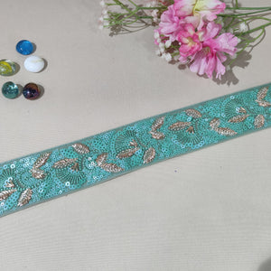 Green Sequins Embroidery Lace 15872 - TradeUNO