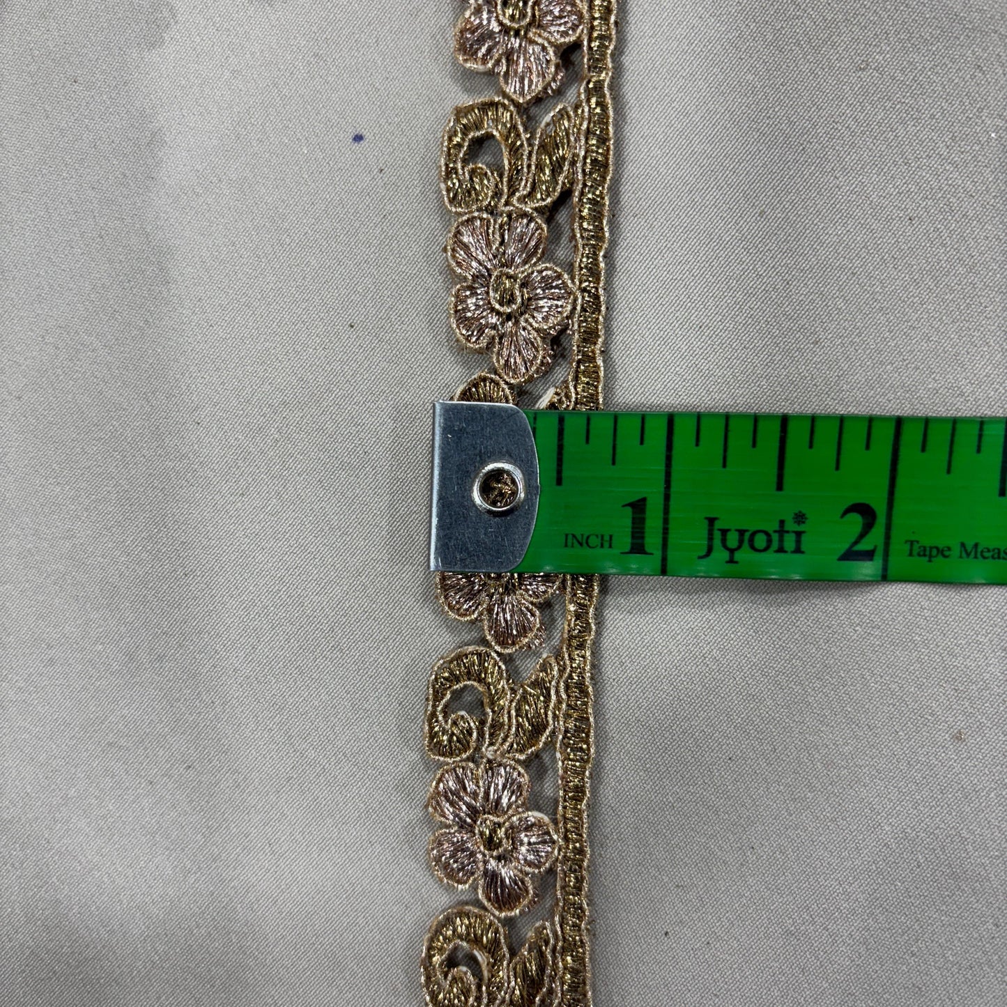 Gold Zari Floral Embroidery Lace 15792