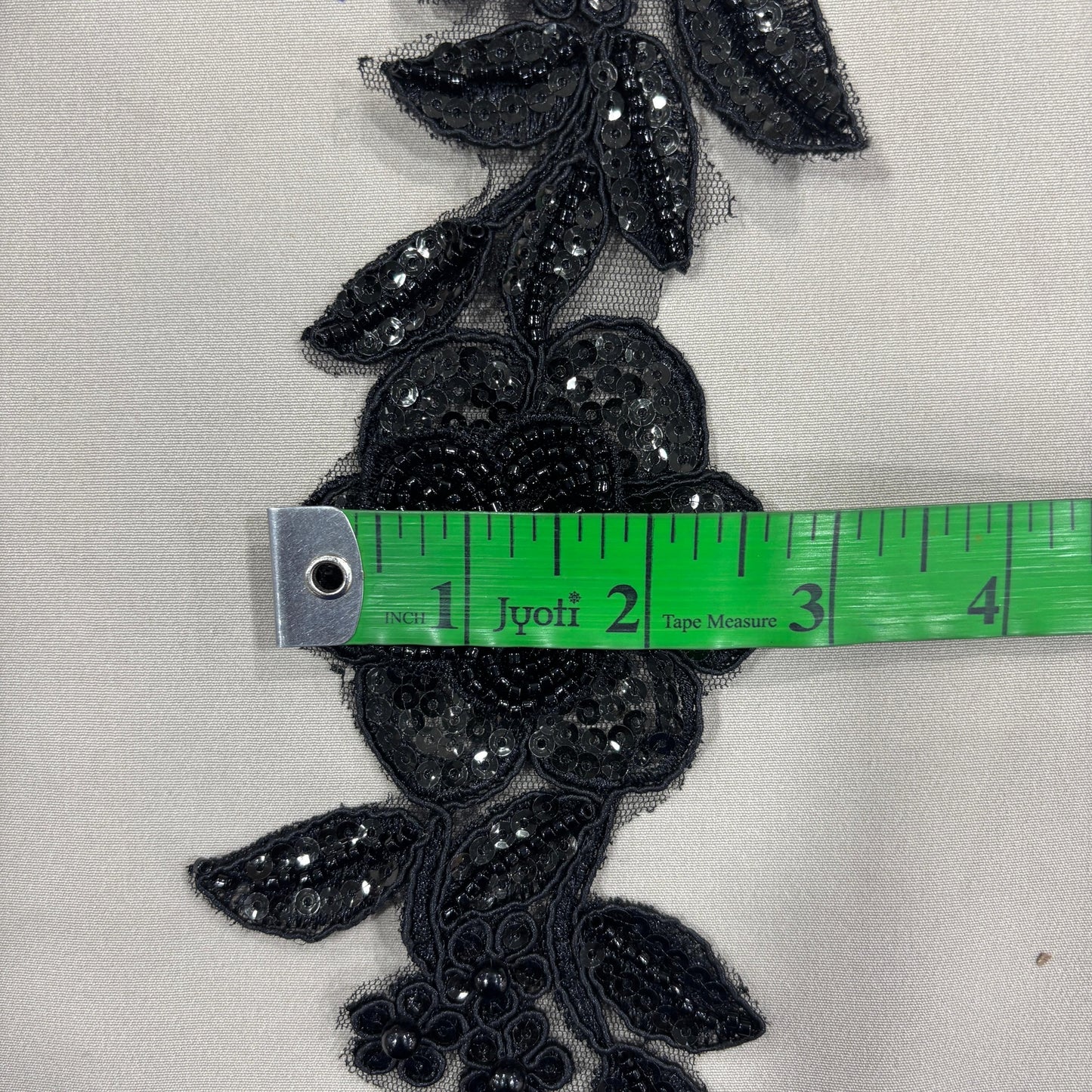 Black Cutdana & Sequins Net Lace 20710