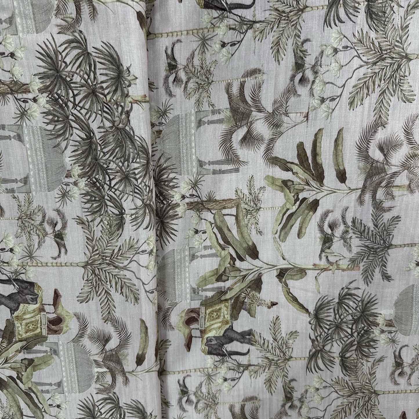 Griege Floral Foil Cotton Fabric 9316